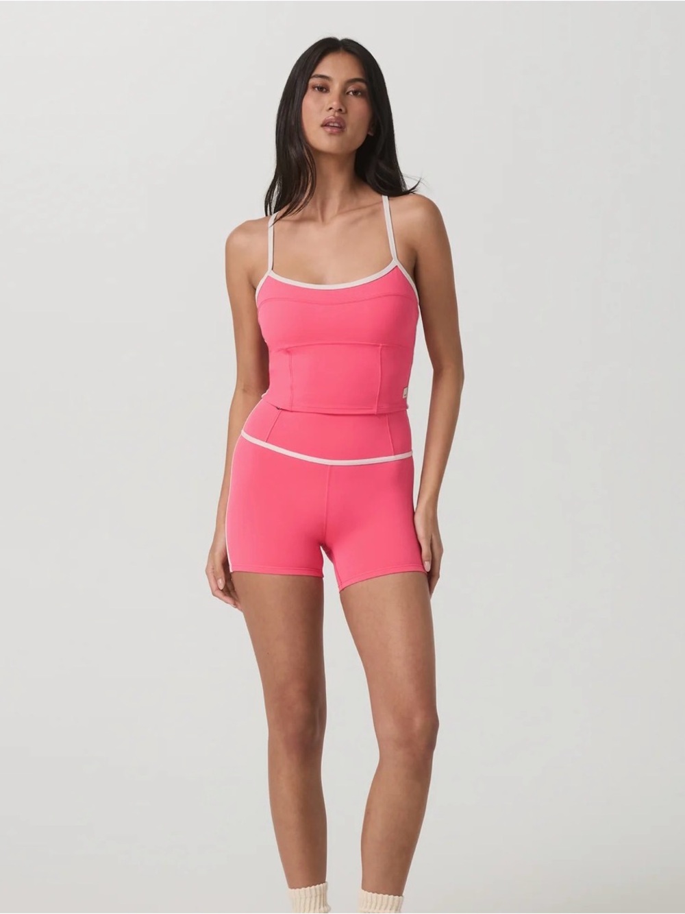 NWT Vuori All The Feels Corset Tank in Sunset Pink